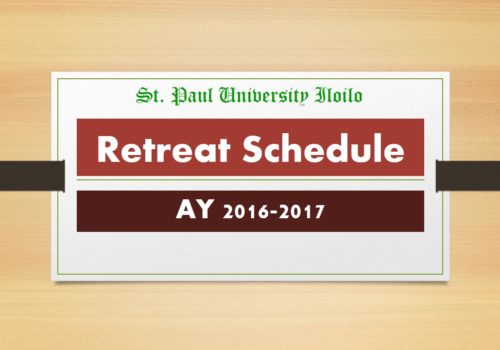 Retreat Schedule 2016-2017