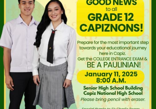 Good News to all Grade 12 Capiznons!